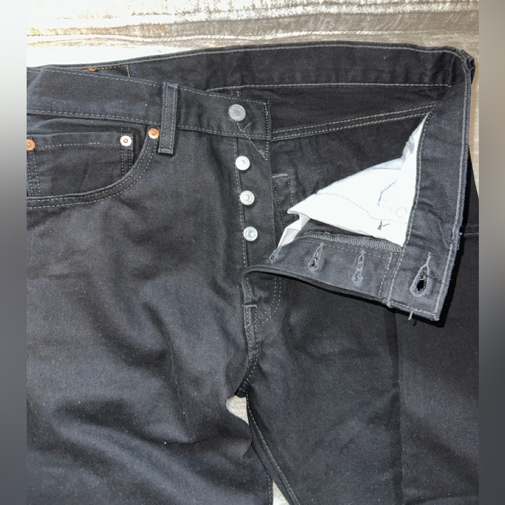 Levi's Men's Straight Jeans Black - Picture 3 of 5